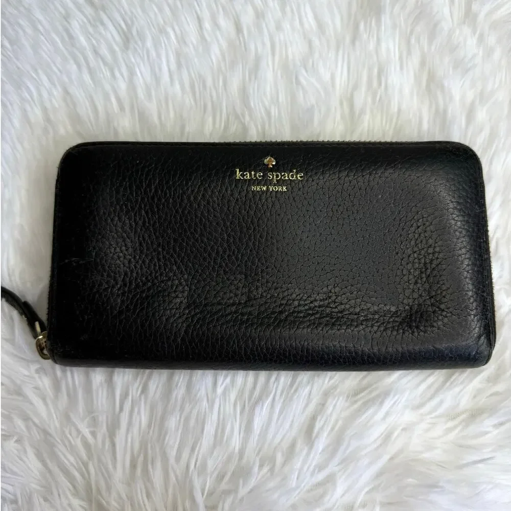 Kate Spade New York Black Zip Around Wallet